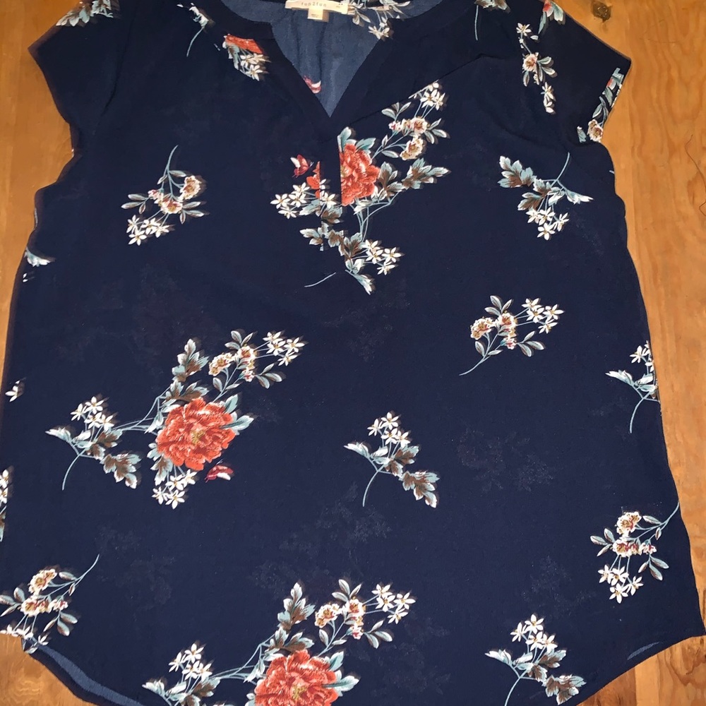 Floral blue blouse